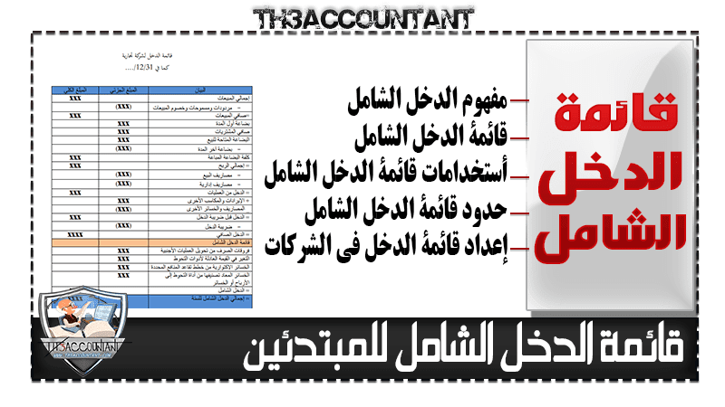 قائمة الدخل الشامل للمبتدئين